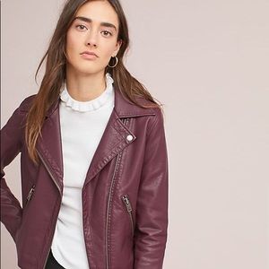Shrunken Vegan Leather Moto Jacket